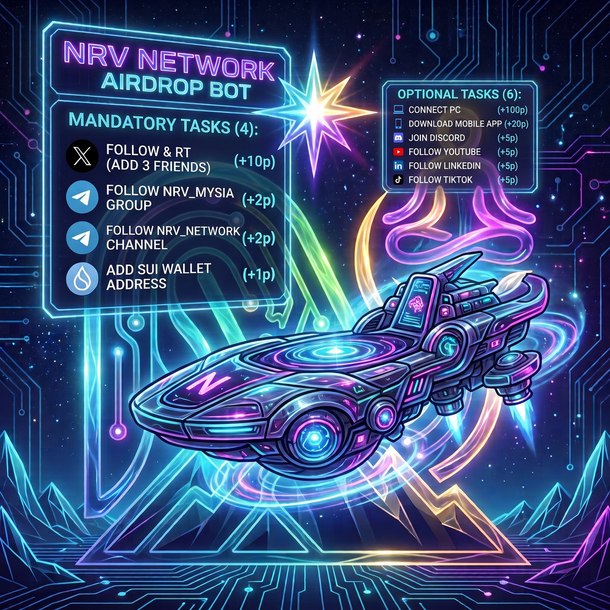 NirvanaMysia's tweet photo. 🚨 The $NRV Network Airdrop is officially LIVE! 🪂

Get ready to power the decentralized GPU revolution and earn your share of the ecosystem. Complete simple tasks, connect your SUI wallet, and start stacking points today. ⚡️

Full details and task list below 👇🧵

#NRVNetwork #Airdrop #SUI #Web3 #DePIN
