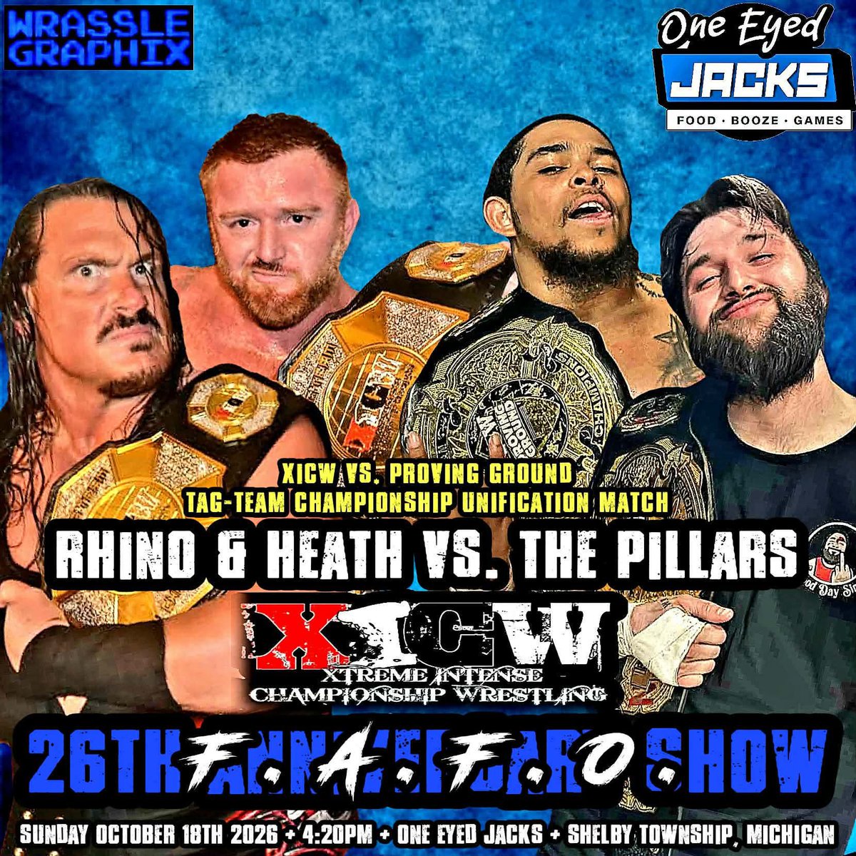 realXICWDetroit's tweet photo. Just signed for XICW26: FAFO on 10/18:

XICW Tag Team Champions RHINO &amp; HEATH SLATER battle Proving Ground Tag Team Champions THE PILLARS!

🎟 https://t.co/osEmgYANH4 https://t.co/W7C6LDKDxL