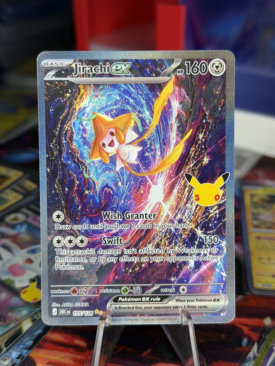 PokeTeeJay's tweet photo. Jirachi has been pulled ⭐️ 
Rest in peace @averythepokekid 🙏🏻 
#Pokemon https://t.co/7fYuYIglWa
