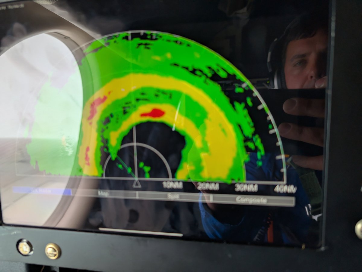 AndyHazelton's tweet photo. That was quite a flight into #Polo. With the ERC finishing it started to ramp up towards the end and we got a lot of side to side motion that made me queasier than I usually am. Should be an awesome dataset for understanding eyewall replacement cycles! https://t.co/09eakHLXBJ