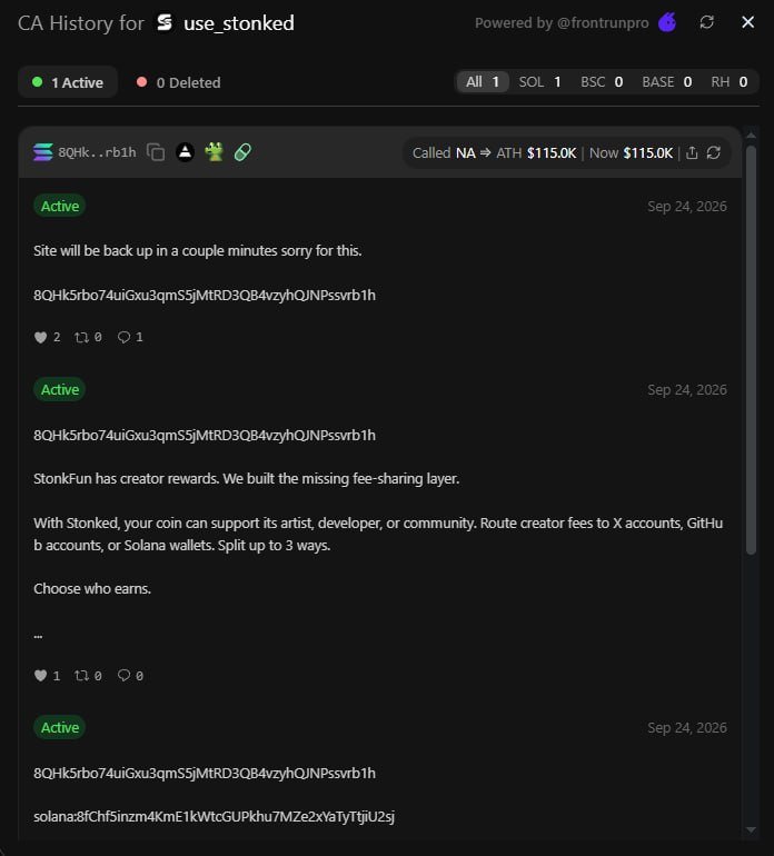 DeltaXtc's tweet photo. @SolanaDali @use_stonked No they didn't 

They posted a cashtag and the extension mistook it as the other ca attached https://t.co/lEBRSAW2zS