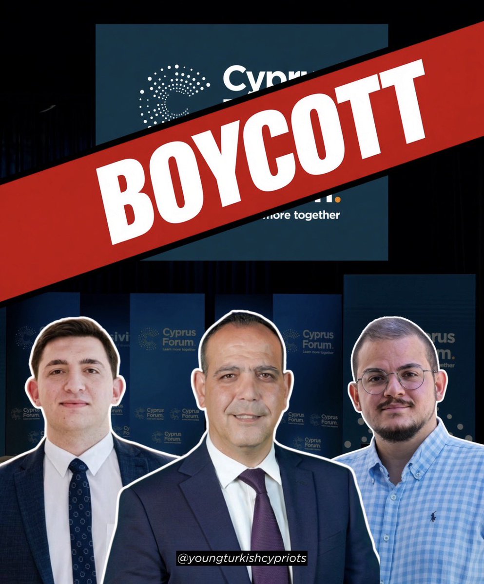 Young_Turk_Cyp's tweet photo. The boycott of Cyprus Forum 2026 is growing.

After Mayor Mehmet Harmancı's title was changed under ELAM pressure, LDH leader Engin Deniz Görgüner and Youth Federation President Mustafa Özbilgehan have both withdrawn, and Greek Cypriot Mayor Prountzos has stepped back in solidarity.

The Forum now admits the title was changed because it "is not accepted by the Greek Cypriot side", then points to its 220 speakers as if principle were a numbers game. Dialogue that depends on one side's permission is not dialogue.
