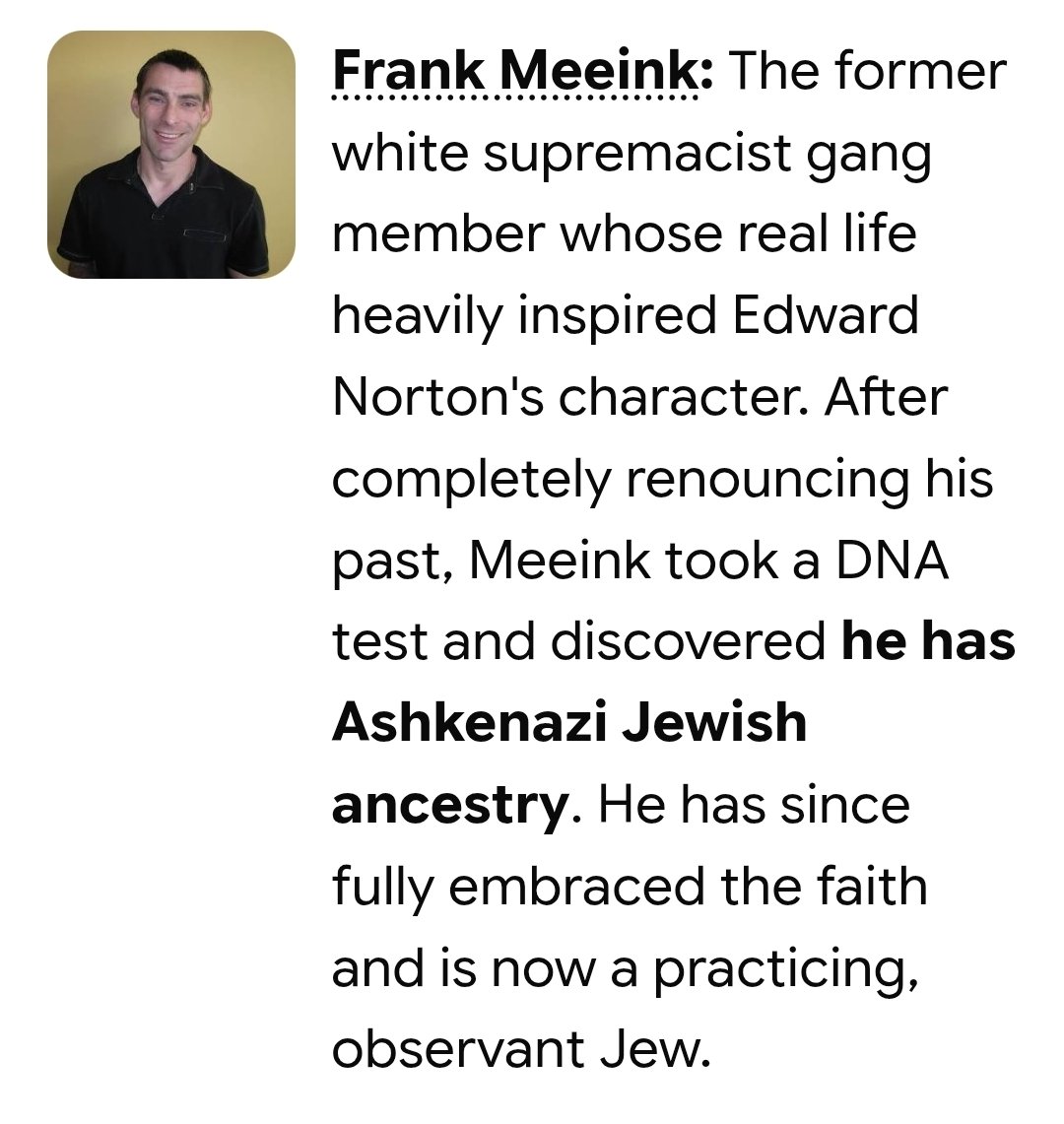 LisaM271k's tweet photo. @JstMyWondering @JamesPGoddard90 Yeh, the people who made American History X are Jewish. Based of someone who ended up being a jEw 😄 🤣 https://t.co/kpIHNTAsX1
