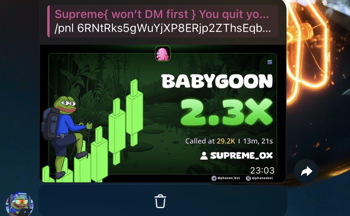 Supreme_ox1's tweet photo. 2X from my call on $BABBYGOON

6RNtRks5gWuYjXP8ERjp2ZThsEqbXDP23WsMWiYapump https://t.co/7iz8siCwpy