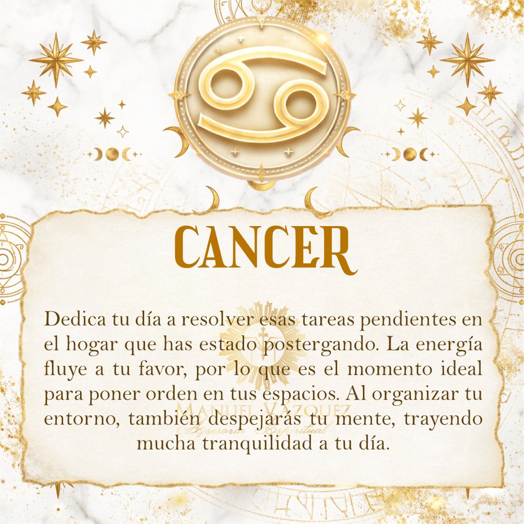 ManuelVazquez's tweet photo. Cáncer
Es un momento ideal para hacer una pausa y proteger tu centro emocional, Cáncer. Antes de correr a solucionar los asuntos de los demás, asegúrate de haber atendido tus propias necesidades. Poner límites con amor cuidará tu paz.
#Cancer #HoroscopoCancer #SignoCancer #PazInterior #AmorPropio #Astrologia #SignosDeAgua
