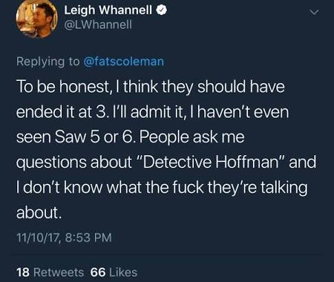 ChloeNumberIII's tweet photo. Why I want this man to be involved with a Saw movie in any capacity https://t.co/F46N2yg4Ha