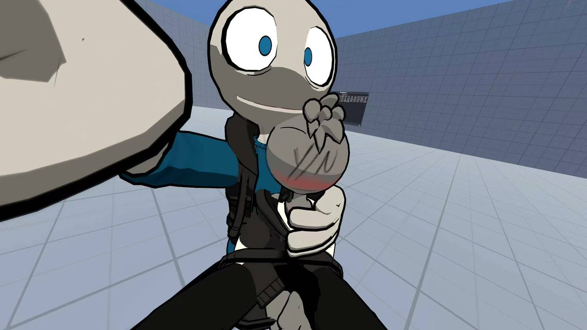 nom_moru's tweet photo. Playing VRChat with @Pamer_O 

Of course I couldn't pass up the opportunity xD

#yourboyfriendgame https://t.co/9Ngr7AJ7hZ