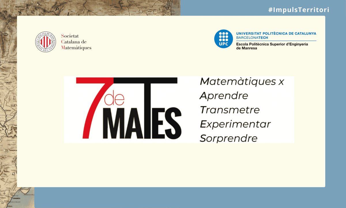7demates's tweet photo. 📢 Engeguem el 7demates 2026-27!

🗓️ ds 26 setembre
⏰ 9:30-12:30
📍 UPC Manresa

NOIS i NOIES 2n i 3r d’ESO: prova resolució de problemes i reptes en equip

FAMÍLIES i DOCENTS: informació activitats

Fes la inscripció via https://t.co/9xuhEXVLAM
o vine a coneixer-ho en directe! https://t.co/UwddIofgEK