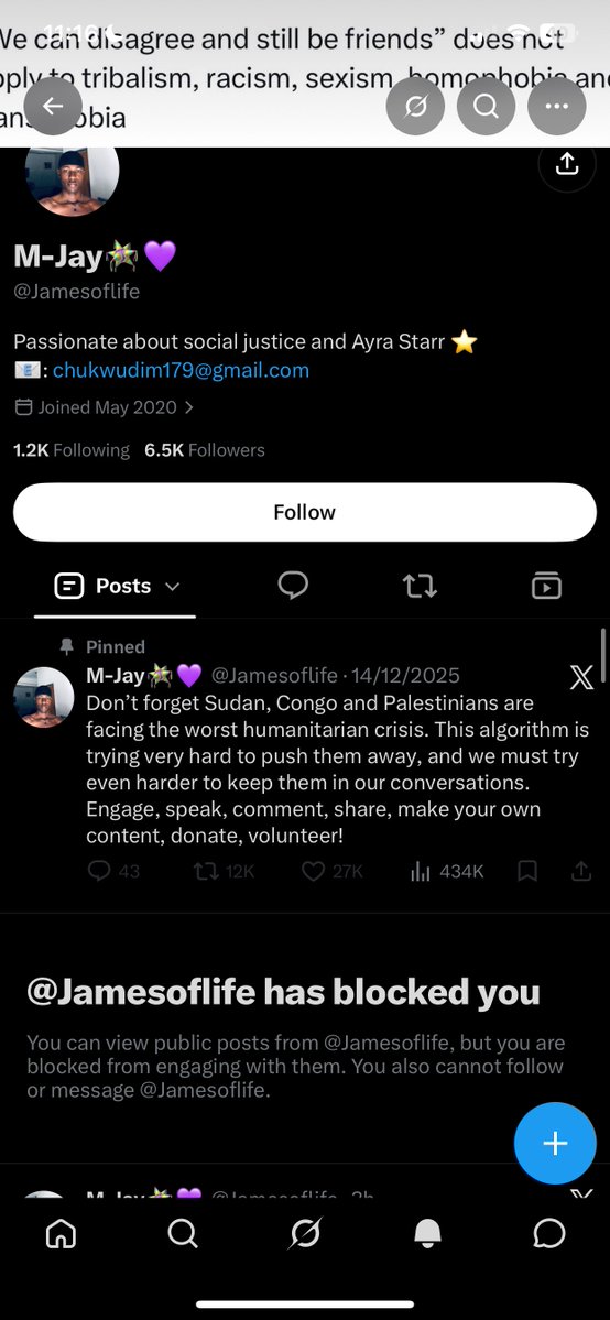 IamEmmanuelson4's tweet photo. @Jamesoflife @lotoscuffs_ @PenelPixie He blocked me 🙆🏽‍♂️😭😭 https://t.co/lNL83DepDH