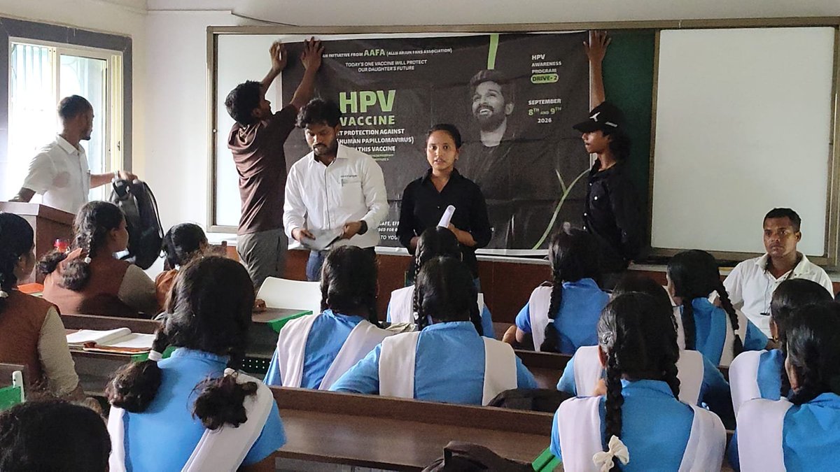 aafa_odisha's tweet photo. ALLUARJUN FANS ASSOCIATION BERHAMPUR ODISHA🖤

EVENT-17

 HPV AWARNESS PROGRAM COMPLETE SUCESSFULL✅

@alluarjun
@imsarathchandra
@ArjunKumar_AAA
@AAFAOnline

 #AAFASupportsHPVDrive
#HPVVaccine
#CervicalCancerAwareness
#SwasthNariViksitBharat https://t.co/3wFyZD9EFj