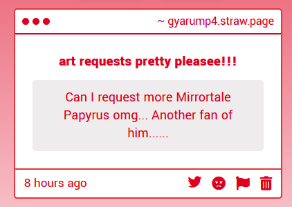 gyaru_mp4's tweet photo. anon about to be a happy camper #papyrus #mirrortale #theymultiply
https://t.co/OyWZ7fIqEg https://t.co/qzJTPFXcOh