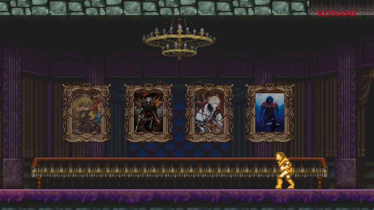 CMetroidvania's tweet photo. Estamos a 2 días para que Castlevania cumpla su 40 aniversario, y KONAMI ya empezó a calentar motores lanzando un pequeño video que hace homenaje a toda su trayectoria.

¿Será que nos están teaseando la recopilación 3D al mostrar Curse of Darkness y Lament of Innocence de fondo? https://t.co/61bq0JKRuU