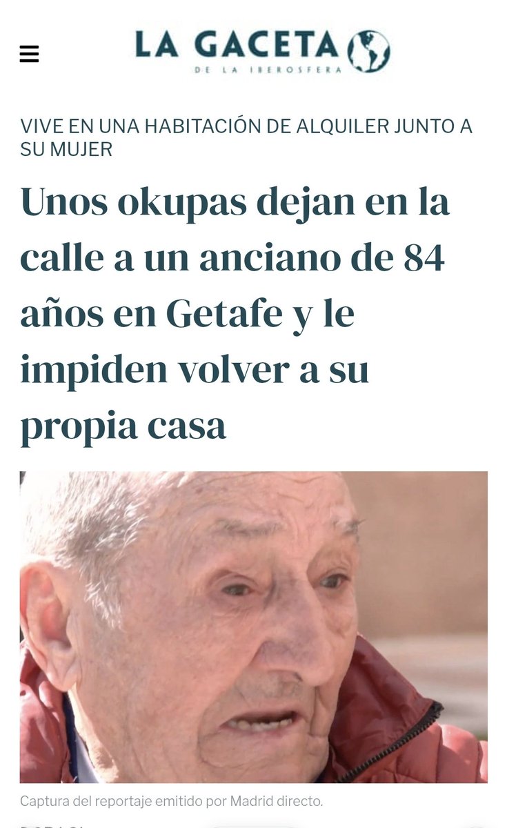 TheBeatles_X's tweet photo. @eltelevisero Unos okupas dejan en la calle a un anciano de 84 años en Getafe y le impiden volver a su propia casa

https://t.co/Y34NUEfVtM https://t.co/9A0NhVUBGE https://t.co/u0Q4BQVB8k