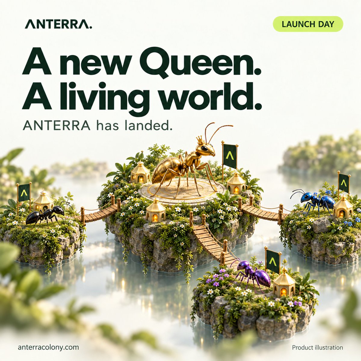 Anterrahq's tweet photo. LAUNCH DAY 

A new Queen 
A Living world 

Anterra has landed https://t.co/ww8uwmYlJQ