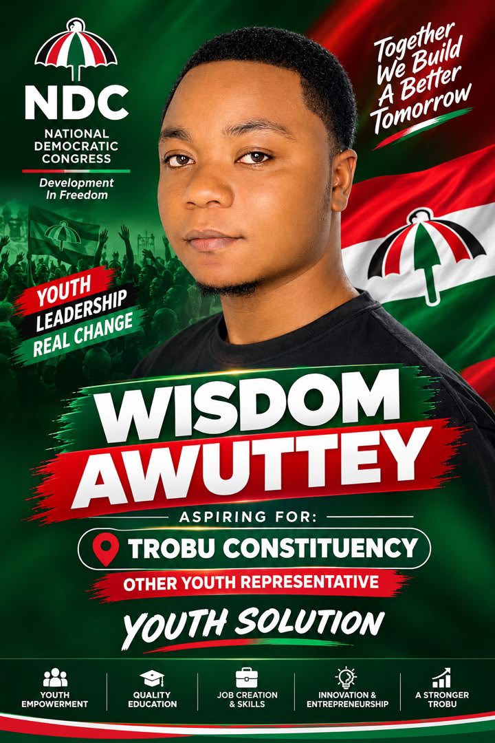 Vinzkhid_vhibez's tweet photo. I am contesting for OTHER YOUTH REPRESENTATIVE for Trobu constituency NDC 🖤🤍💚❤️
Grassroots mobilisation ✅
Youth representation ✅
Lobbying for opportunities ✅ https://t.co/lT3lVfVWgB