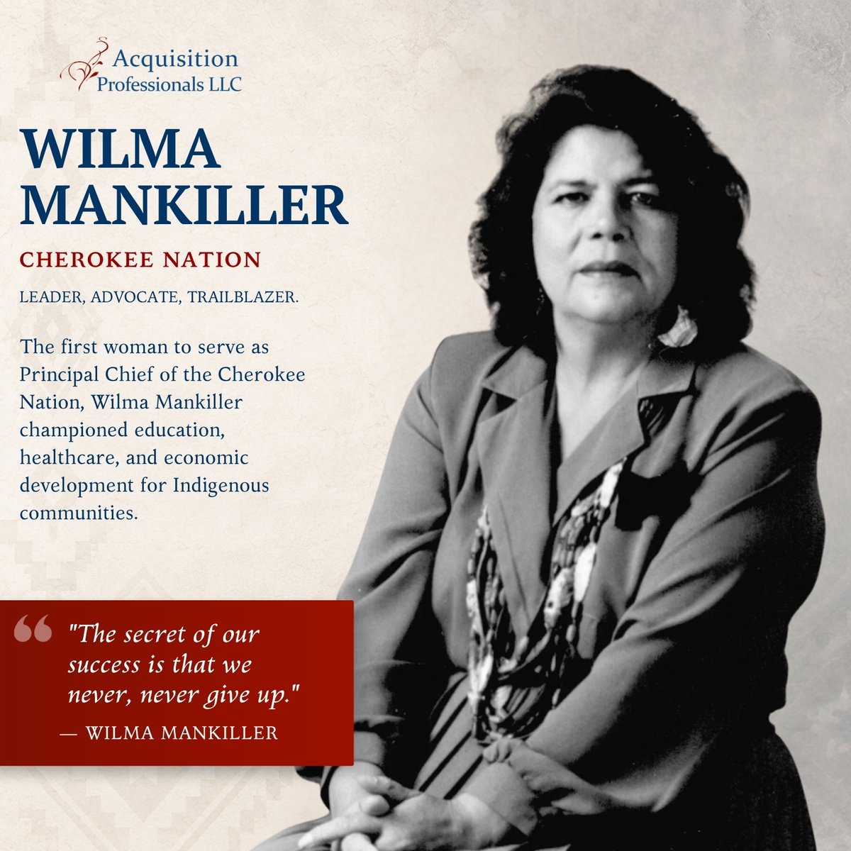 ACQPROS's tweet photo. On Indigenous Peoples’ Day, we honor John Herrington, Dr. Susan La Flesche Picotte, and Wilma Mankiller, and recognize the enduring leadership and contributions of Indigenous peoples, past and present.
#IndigenousPeoplesDay https://t.co/XaUOD9m4Qo