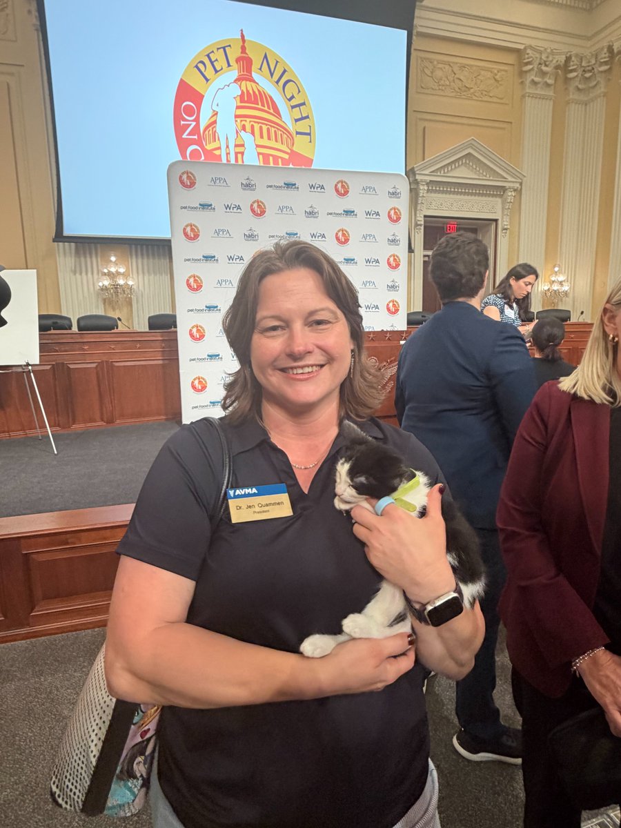 AVMACAN's tweet photo. Last week, the AVMA attended Pet Night during #PetWeekonCapitolHill. Hosted by @HABRITweets, advocacy staff celebrated the importance of pet ownership for human health and well-being with lawmakers, congressional staff, other allies of the profession, and a few furry friends. https://t.co/qs4spjoXgb