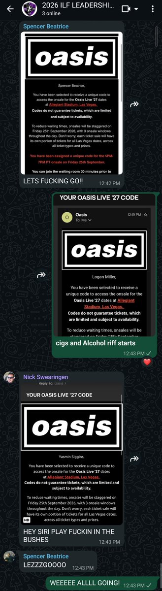 LoganTMiller's tweet photo. Massive win in the group chat today.

#Oasis https://t.co/BmyYuDUPwQ
