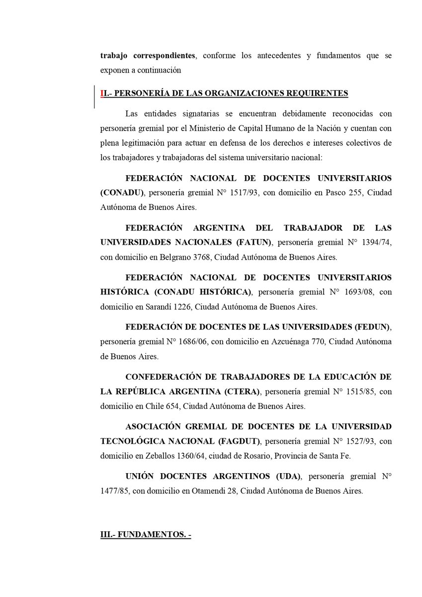 ADUNS_docentes's tweet photo. Las conducciones de las Federaciones gremiales universitarias (todas, la no docente incluida) esconden el objetivo natural para lo cual fueron elegidas.

Esta es la intimación a Pettovello para que antes del 30/9 cumpla con la cautelar.

¿Y si no lo hace? nos preguntamos.

Ahí es donde cambian el rol. 

Si no paga, las conducciones primeramente van a denunciar penalmente, le van a chusmear al Juez que el ejecutivo no cumplió, le van a pedir los nombres y apellidos de los chicos malos, van a estar atentas a las sanciones que imponga el juez y POR ÚLTIMO van a ver qué medidas de acción gremial van a preparar para intentar que el Galleguito pague.

NO NO NO NO

ASÍ NO.

En primer y casi el único término que hay que expresar, como sentencia de un Frente Gremial, al corroborarse el no pago de la cautelar, son justamente las medidas de fuerza y deben quedar perfectamente explicitadas. VAMOS A PARAR HASTA QUE PAGUEN!!!! porque no solo las bases están exigiendo el cumplimiento de la Ley, ahora también lo exige el Juez.

Las intimaciones, denuncias y otras yerbas, déjenselas a la justicia. Uds. están elegidos para otra cosa y vemos que no lo saben.

Luego si quieren seguir escribiendo amenacen que van hacer otra peregrinación a Luján o una novena a Ceferino.

Sinceramente, como conducciones federativas, son peores que la burocracia. Ni la CGT intimaría de esa forma.

Por último, si existiese, Dios los vomitaría. Por tibios.

@PrensaCONADU @CONADUHistorica @fatunoficial @FEDUNArgentina @UDAcentral @cteracta @FAGDUT