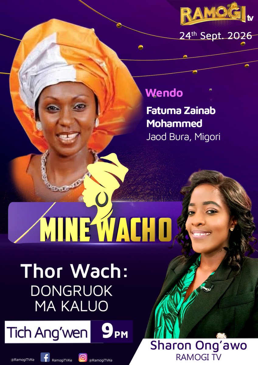 RamogiTVKe's tweet photo. Wendo ma kawuono e #MineWacho en Fatuma Mohammed, jaod bura ma Migori kaonti, madhi twak kod @sharonongawo ewi dongruok ma Kaluo.

#Oimore #RamogiTV https://t.co/DHZxWep6aU