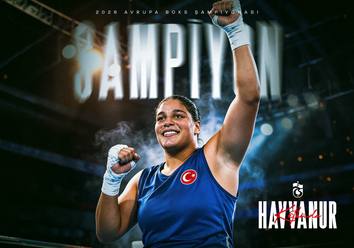 kayabaskann's tweet photo. 2026 Avrupa Boks Şampiyonası’nda altın madalyaya uzanan, ay-yıldızlı bayrağımızı zirveye taşıyan Trabzonspor’umuzun milli sporcusu Havvanur Kethüda’yı yürekten kutluyorum.

Seninle gurur duyuyoruz Havvanur!

Yolun açık olsun şampiyon 🇹🇷❤️💙🏆 https://t.co/edIUje56xv