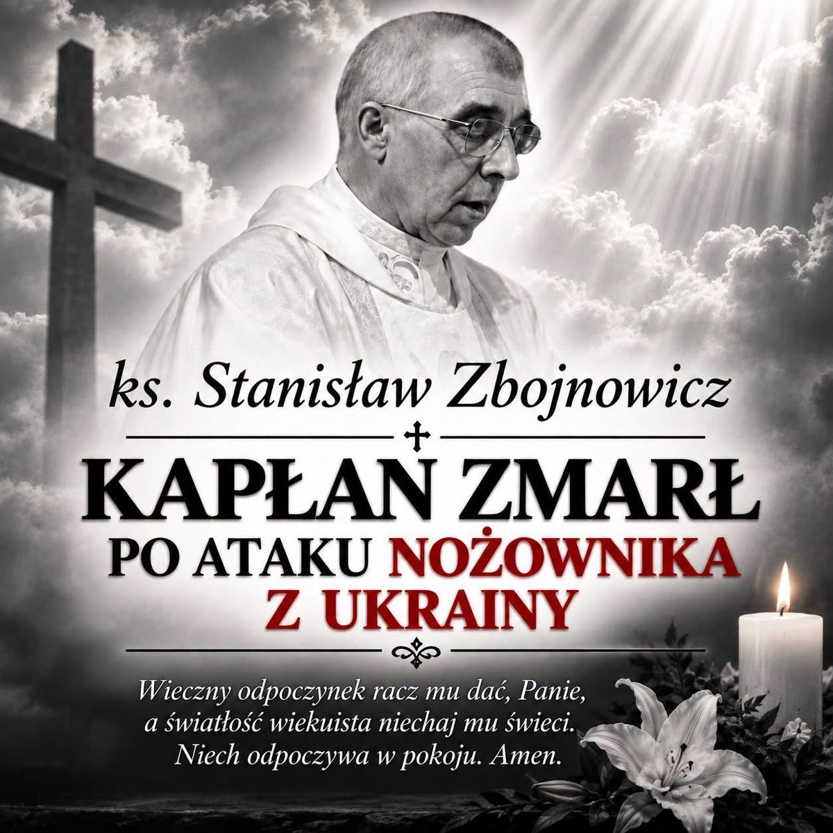 HalinaKrasowska's tweet photo. Światłość Wieczna niech 
 MU świeci🕯️gdzie Królują 
Wszyscy Święci🙏🏻🖤💔 https://t.co/fD5L34tibb