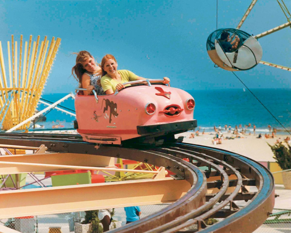 beachboardwalk's tweet photo. From 1958-1975, this coaster had riders bracing for sharp, unbanked 90-degree turns, negative G-force "bunny hop" hills, and plenty of moments that delivered the perfect mix of thrills and wondering, "What did I just sign up for?" Comment if you remember the Wild Mouse! 🐭🎢 https://t.co/zb8v0YP7Dj