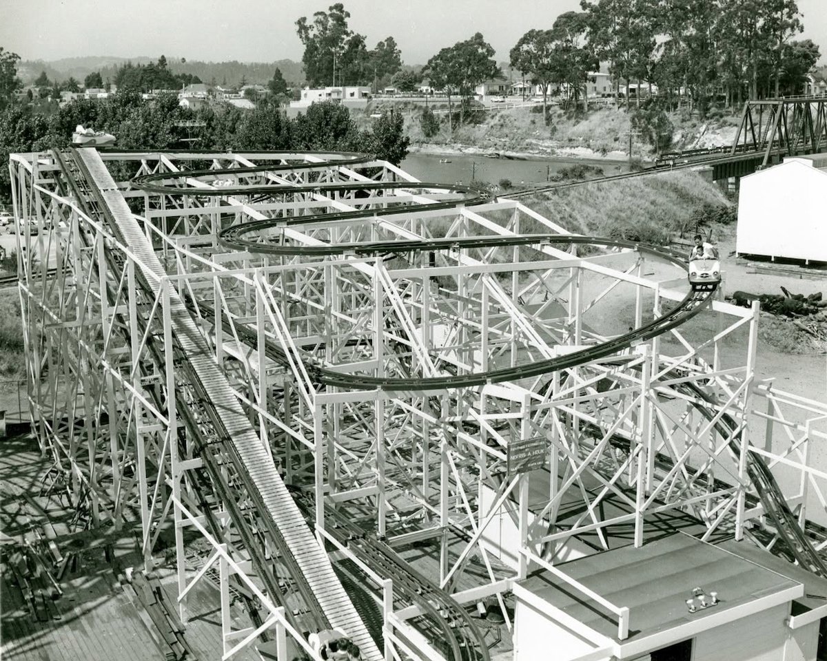 beachboardwalk's tweet photo. From 1958-1975, this coaster had riders bracing for sharp, unbanked 90-degree turns, negative G-force "bunny hop" hills, and plenty of moments that delivered the perfect mix of thrills and wondering, "What did I just sign up for?" Comment if you remember the Wild Mouse! 🐭🎢 https://t.co/zb8v0YP7Dj