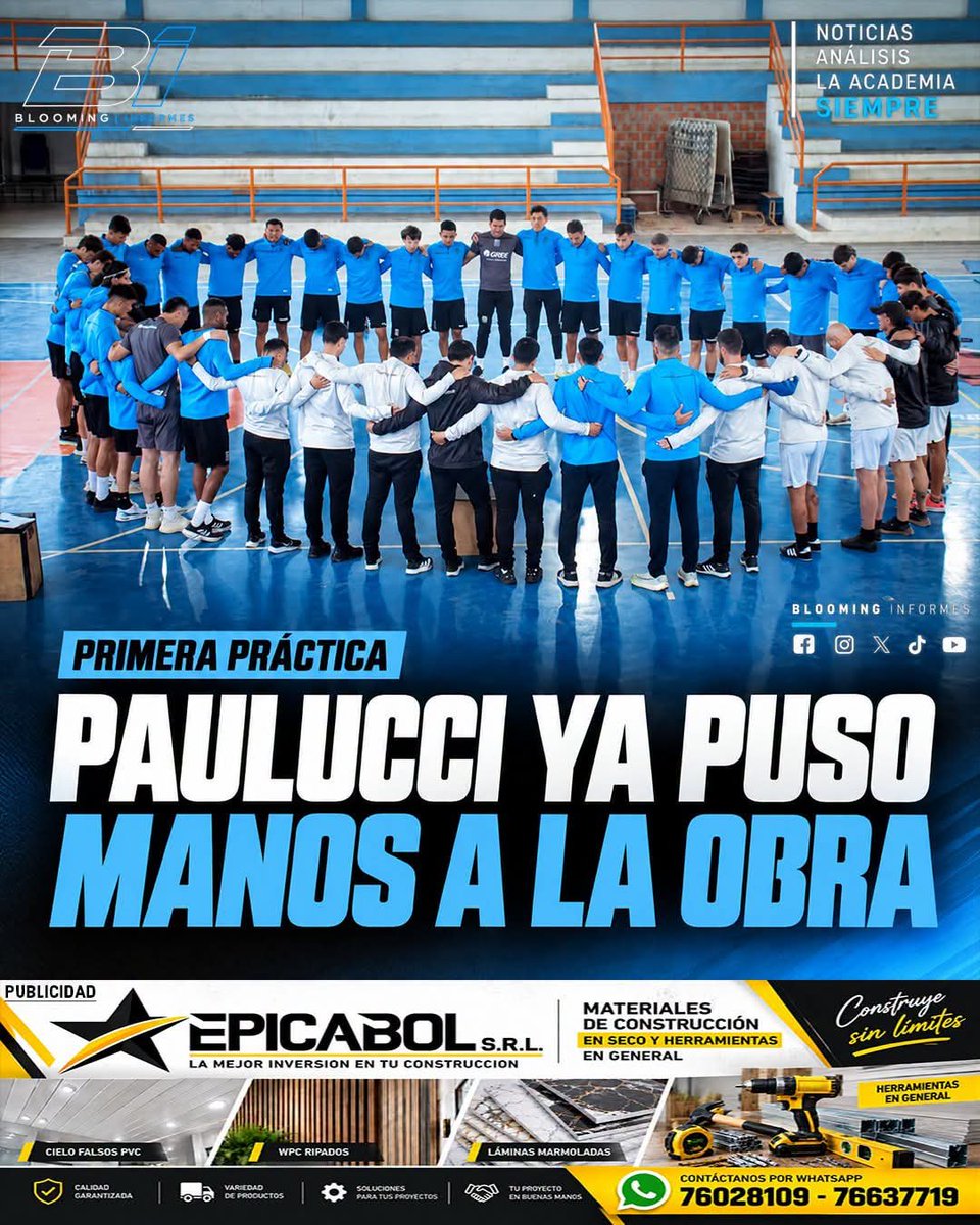 BloomingInforme's tweet photo. 🔵⚪ ¡PAULUCCI YA TRABAJA! 
El nuevo DT de #Blooming dirigió su primera práctica, habló con el plantel y arrancó su ciclo al frente de la Academia. No hay bajas y todos están a disposición. ¡A meterle nomás! 💙⚽

@BloomingInforme 

👉🏻 https://t.co/vuBTX571qW https://t.co/5VyUackEGw