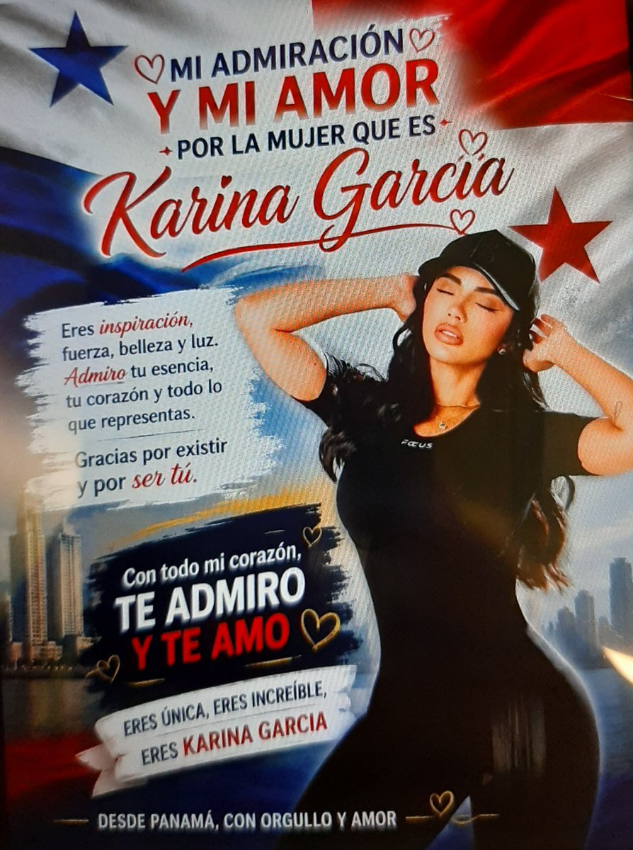 kariexitosa01's tweet photo. Desde Panamá,  mi admiración y apoyo a esta reina @Kariinagarcia 
Tu dedicación,  fortaleza y la manera como sigues adelante son inspiradoras.
Muchos éxitos en cada paso que des 
Sigue adelante con confianza 
Eres increíble, Te Admiroooo https://t.co/bbSEvTEbe9