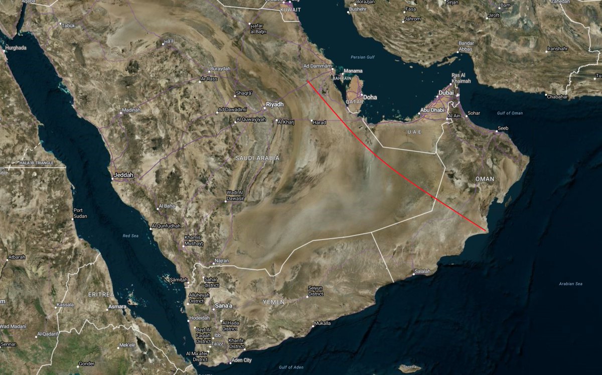 TankerTrackers's tweet photo. A solution which Saudi, Kuwait and Iraq should explore, is to pipe out their oil to Ras Markaz, Oman; which faces the Arabian Sea. It is a relatively new oil terminal and for a country that may run out of oil in just 13 years, Oman would probably be happy to see transit revenue. https://t.co/NwxNdokITA