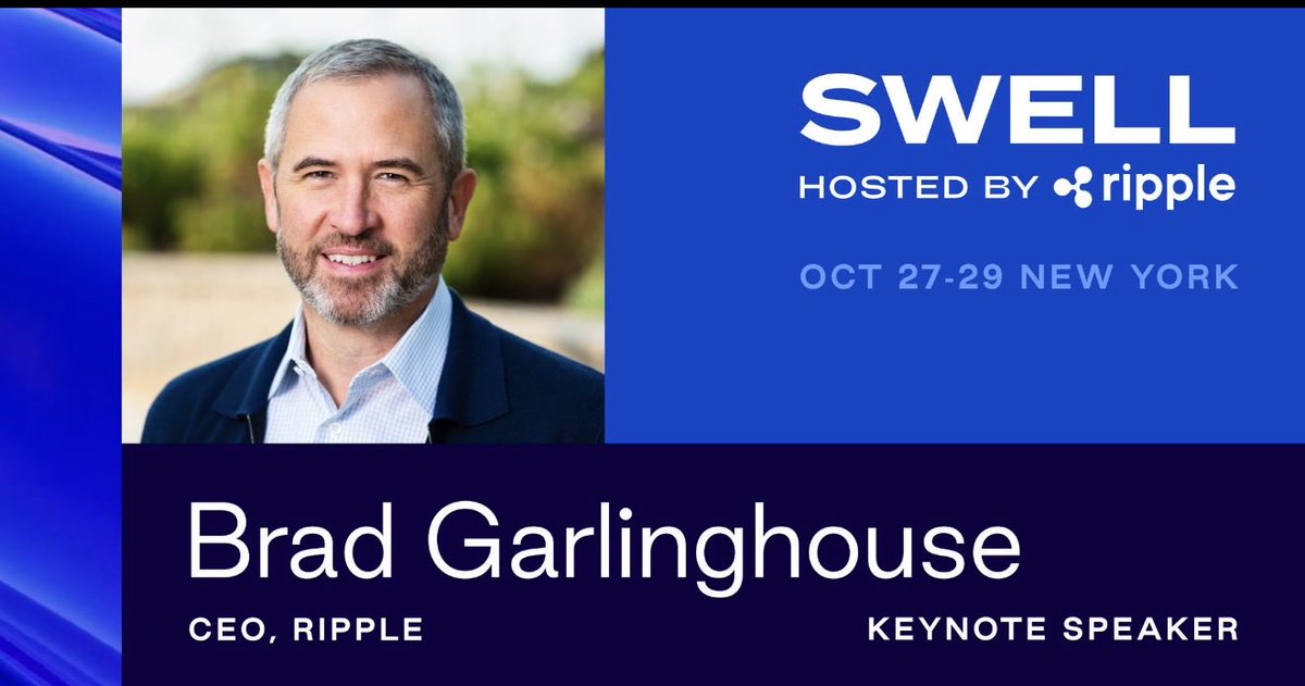 bradceoripple's tweet photo. I've been in crypto long enough to know when a moment is real. This is one of them.

10 years of Swell converging with real scale, institutional adoption, and Swell + Apex together for the first time this fall. We've been building toward this moment - see you in New York! @RippleSwell Show more