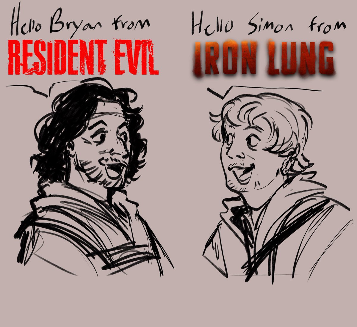 _ghostlyjoys_'s tweet photo. / resident evil spoilers 

love these two #ironlung #ResidentEvilㅤ https://t.co/emh7QTNabP