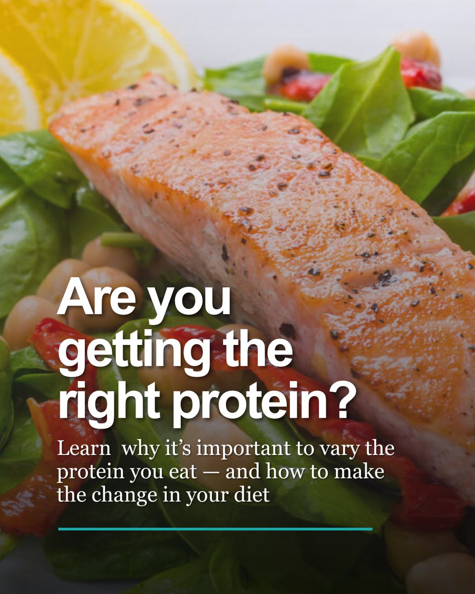 MayoClinic's tweet photo. As you get older, a protein-rich diet becomes more and more important. Protein helps prevent the loss of muscle mass that happens with aging. Foods high in protein also can support energy levels and promote overall health.

But not all proteins are the same. Learn more: https://t.co/elvSQkaSnV