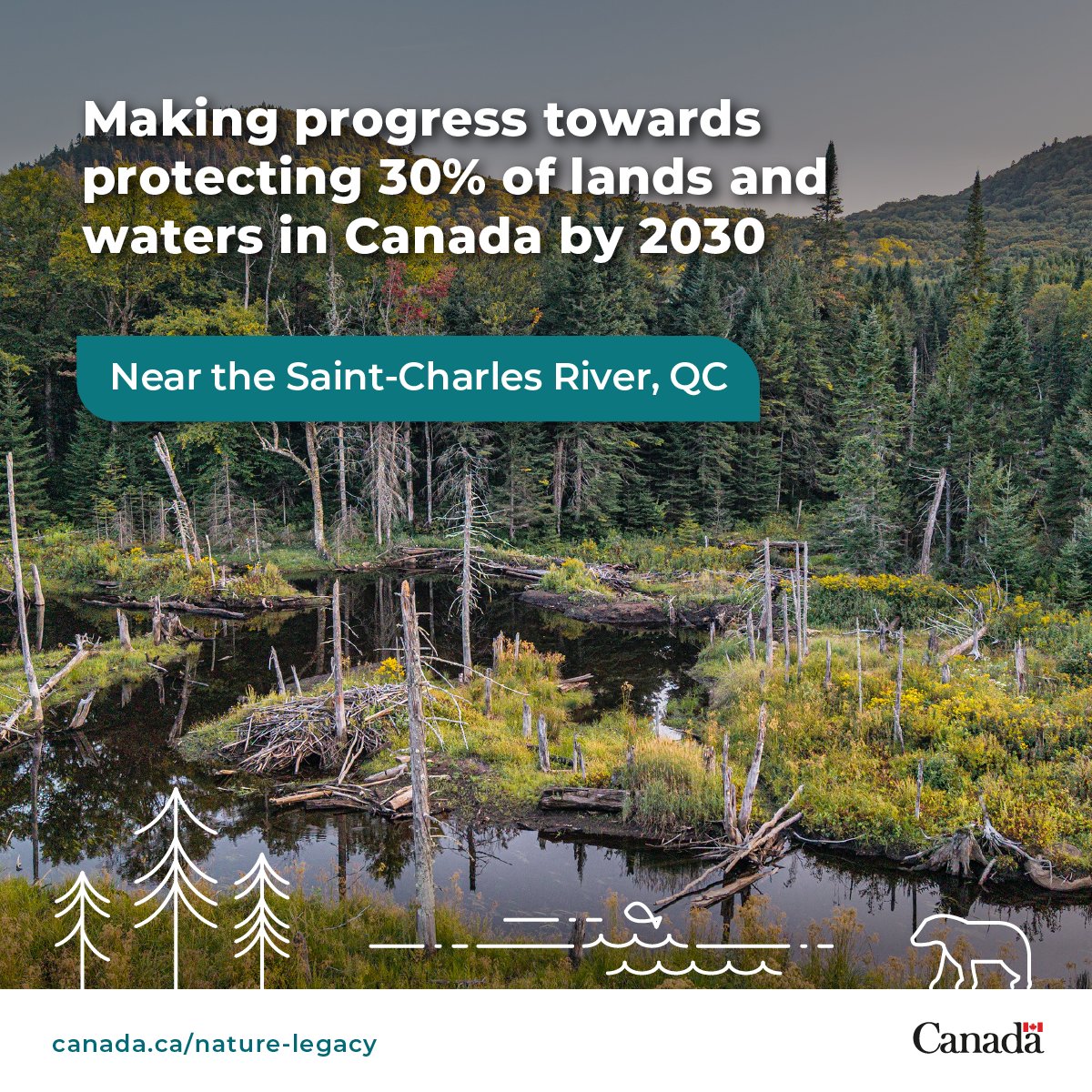environmentca's tweet photo. 1/2 Nearly 165 hectares have been conserved in the upper Saint-Charles River watershed, protecting natural areas that help filter drinking water, store #carbon, and strengthen climate resilience. 🌲
Photo: © Mélanie Jean Photographe https://t.co/ndSSXgxs2a