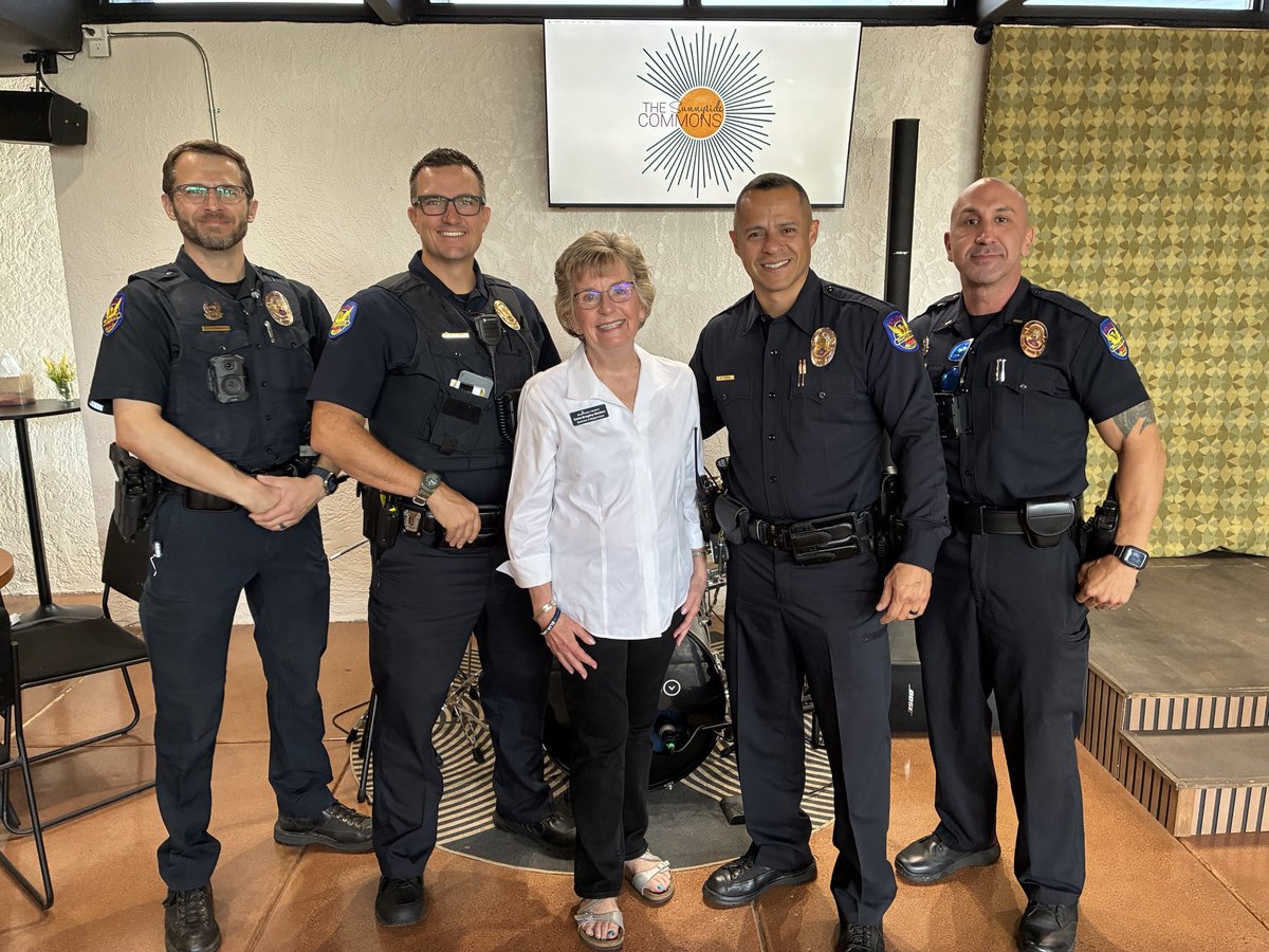 KateMcGeeAZ's tweet photo. As chair of the Maricopa County Board of Supervisors, public safety has always been my top priority. Coffee with a Cop is a great opportunity to hear from our officers about the work they are doing. We were lucky enough to have two such events in as many days. Thank you to the Black Mountain and Desert Horizon Police precincts for all you do.