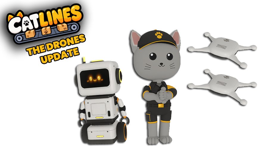 titanovskyy's tweet photo. It’s time for automation, meet "The Drones Update" for CATLINES. Buy Autobots that'll catch rats, and Drones, flying helpers sorting items for you while you drink your milk and watch the Leaderboards. Thx to the s&amp;box community for the feedback!

#sbox #s8box #gamedev #gamejam https://t.co/U7Jam2Q9FM