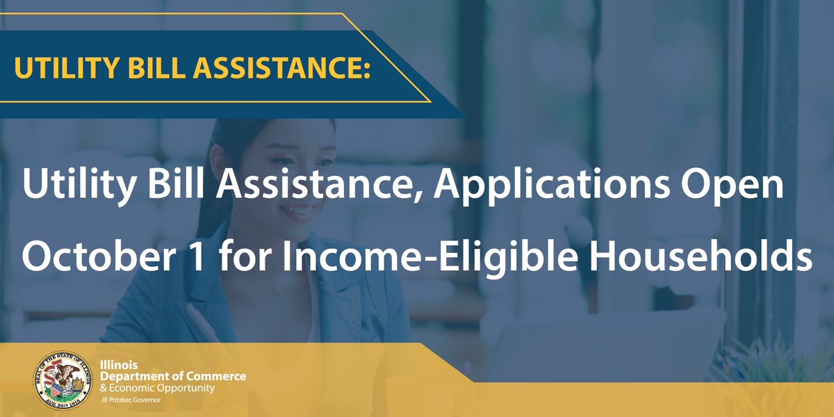IllinoisDCEO's tweet photo. Need help with utility bills? #LIHEAP applications open October 1 for income-eligible households. Learn more and apply today - 
https://t.co/F2W5yVunqC

Visit the DCEO website or call 1-833-711-0374 for more information on eligibility. https://t.co/mbMvoWYk0a