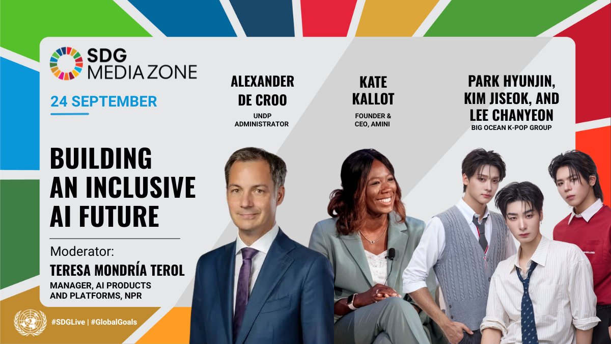 GlobalGoalsUN's tweet photo. As AI reshapes economies, the real test is whether its benefits reach communities at risk of being left behind. Leaders and innovators discuss access, skills, infrastructure and inclusion in practice.
#SDGLive from 2:00 PM EDT: https://t.co/aM1SXDMIb1 https://t.co/H5tF2cebO9