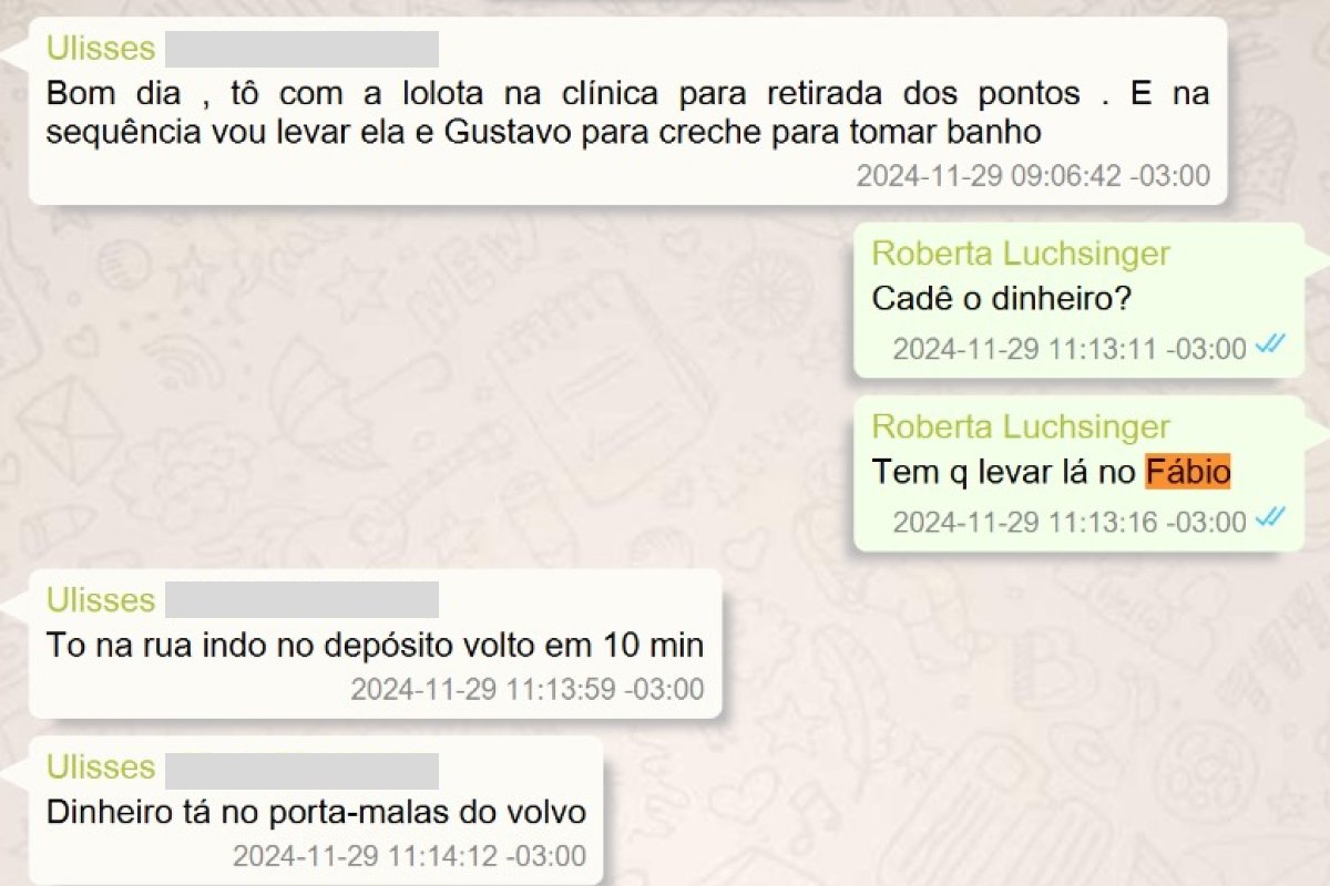 leandroruschel's tweet photo. Metrópoles mostra novas mensagens, em que a lobista Roberta Luchsinger ordena pagamentos ao filho do Descondenado. https://t.co/ruoBGXpGiy
