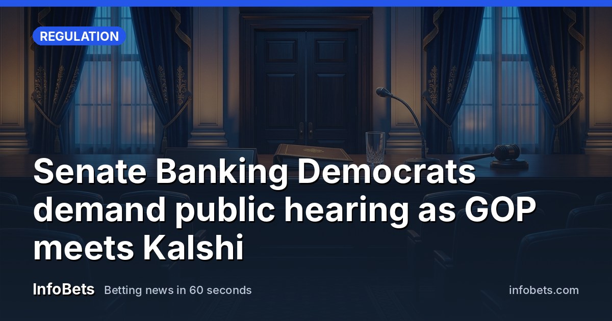 infobetscom's tweet photo. Senate Banking Democrats demand public hearing as GOP meets @Kalshi

Should prediction market rules be set behind closed doors or in public?

#Kalshi #PredictionMarkets https://t.co/pcX75HGuKB