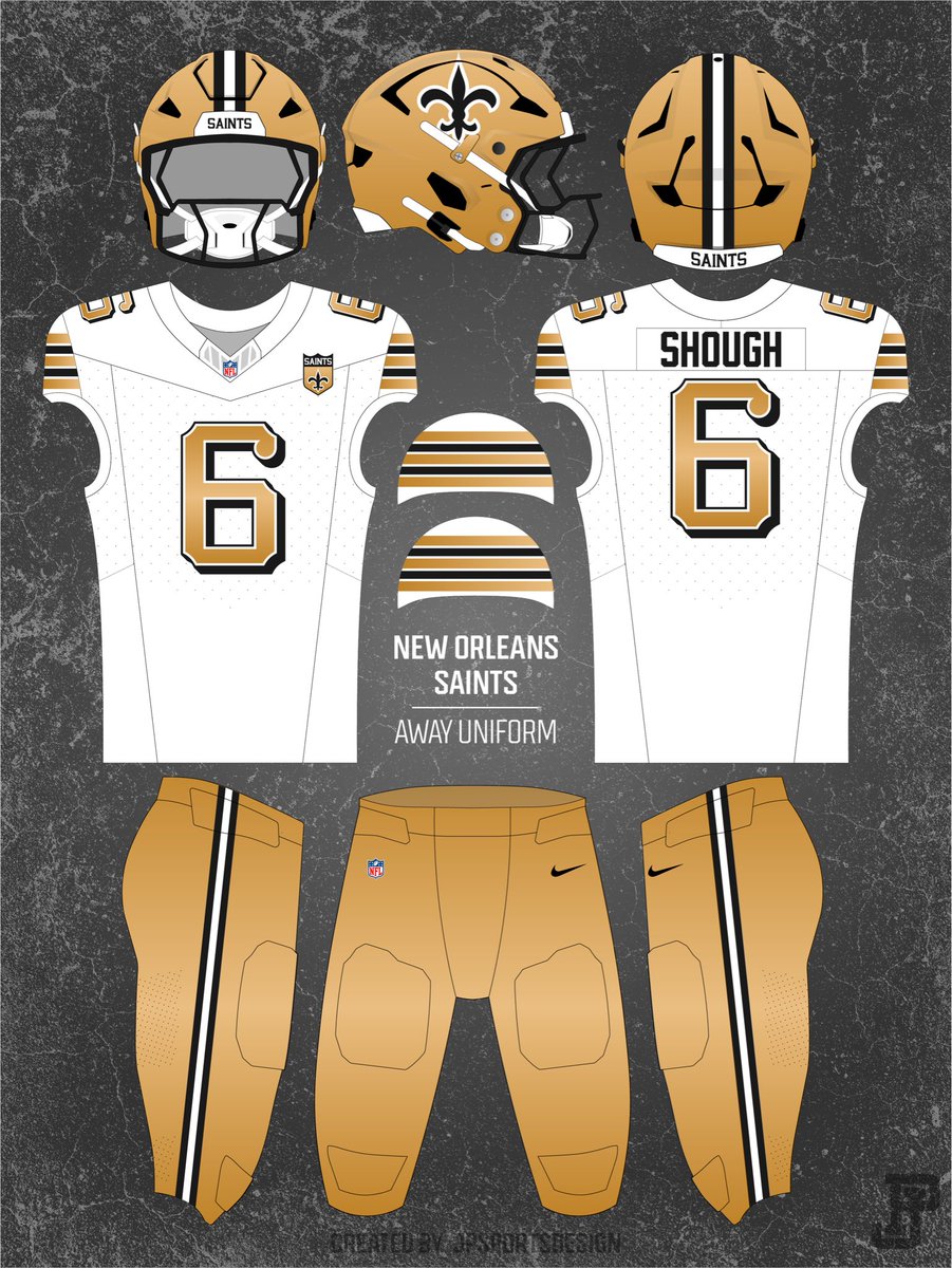 jpsportsdesign's tweet photo. NFL Uniform Concept: 
My Ideal New Orleans Saints Identity https://t.co/7fQ9ws6bJr