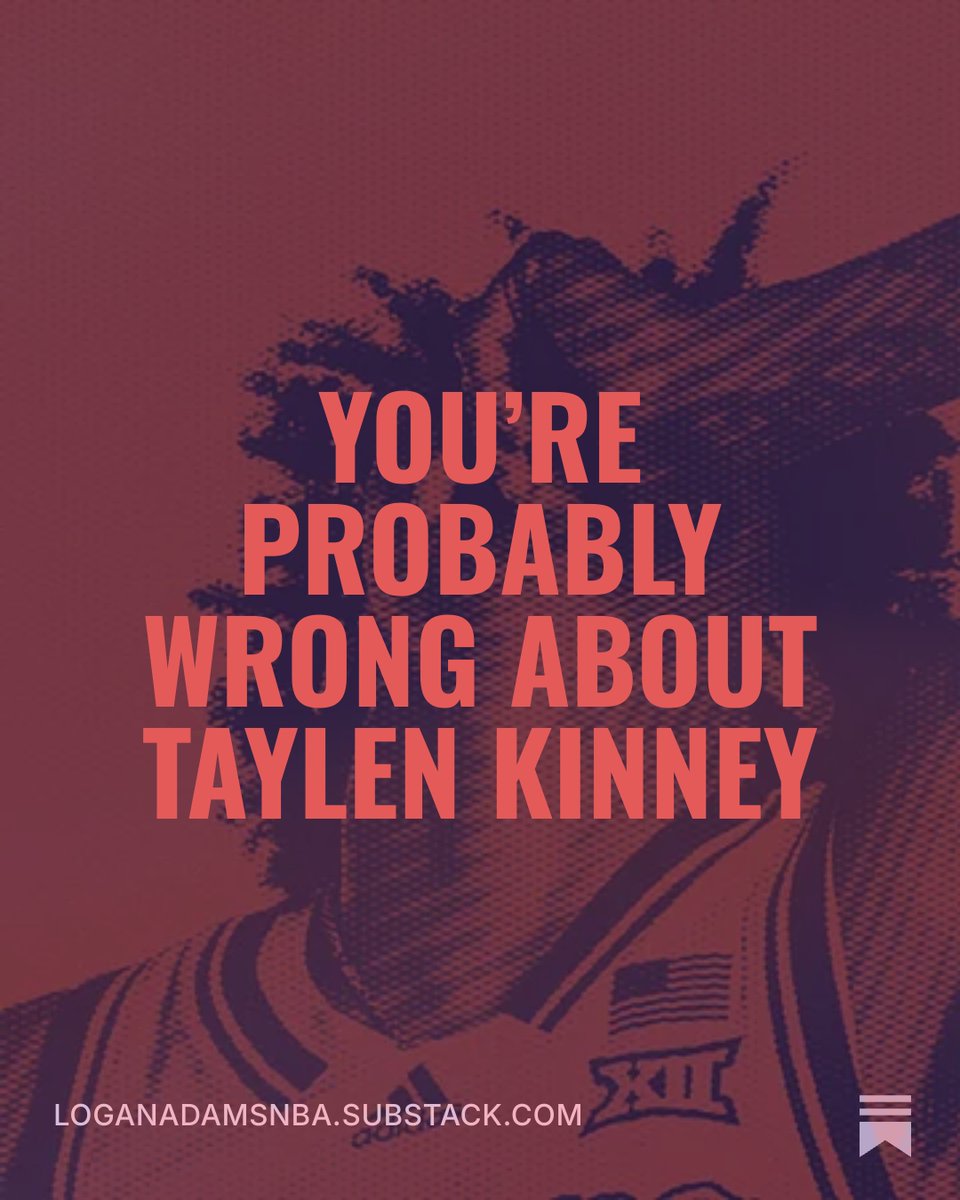 LoganPAdams's tweet photo. Taylen Kinney is maligned by large shares of the draft community.

He's not without his lukewarm traits and weaknesses, but much of it comes from the trends he's headlined or the antics of the league he's joined.

Let's dive into Kinney, the basketball player.

Link below! ⬇️ https://t.co/mdk1bmNbka
