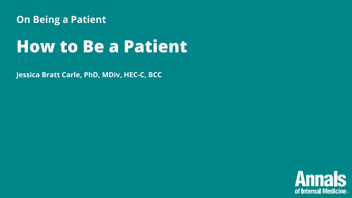 AnnalsofIM's tweet photo. In a personal essay, Jessica Bratt Carle, PhD, MDiv, HEC-C, BCC, reflects on the paperwork, waiting rooms, portals, billing systems, and emotional vulnerability that shape the patient experience. https://t.co/89SFlX0rOF https://t.co/S5qdXSFNiW