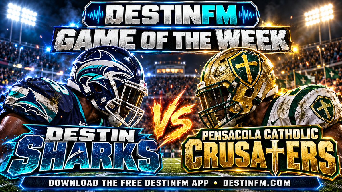 RichQonQ's tweet photo. On the call tonight @destin_fm should be a great one! @DestinSharksFB look to make it 2 straight wins and go to 3-1.. Tough opponent ahead, should be a fun one against PC! https://t.co/i0cithPzJt