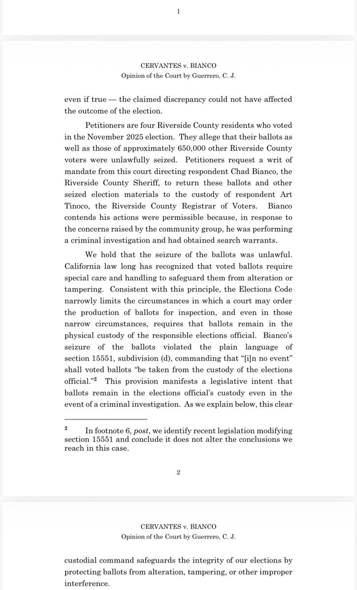 NormEisen's tweet photo. BREAKING: ballot seizures ruled illegal by CA Supreme Court! 

A key precedent as we prepare to defend the 2026 election 

Proud that our @DDFund_  brief helped secure this win https://t.co/2mkDGnzosu