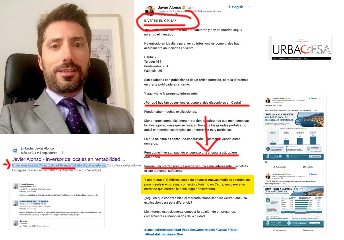 observatorio14's tweet photo. Javier Alonso. Este saco de mierda de Urbagesa en Valladolid, los psicópatas que han agredido a Maricarmen

 ⭕️ Aquí planeando especular en Ceuta aprovechando la crisis y las subvenciones ⭕️. 

No pongo su foto para que nadie le agreda, solo falta que se encima se victimizen. https://t.co/RFWsByThsh