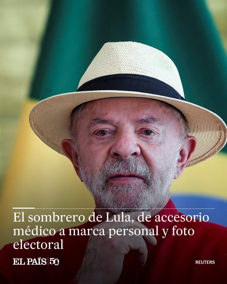 elpais_america's tweet photo. Lo que empezó como un accesorio para protegerse el cuero cabelludo tras una operación para extirpar una lesión cancerígena acabó incorporado a su imagen y ya despierta incluso análisis en clave electoral. En la papeleta, Lula aparece con sombrero https://t.co/9DdrBYdyz6 https://t.co/xnUjqKfuLF