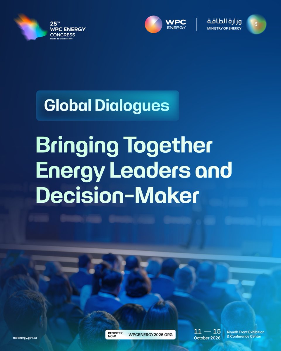 MoEnergy_Saudi's tweet photo. The energy sector’s most important conversations are coming to Riyadh.
With global leaders across finance, technology, policy and investment, the 25th WPC Energy Congress will address the realities shaping energy security, supply resilience and long-term system performance.