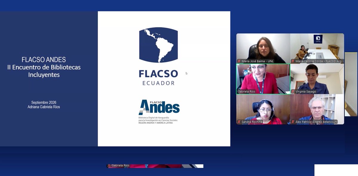 BiblioFLACSOec's tweet photo. #RedBAALC │📚 Biblioteca FLACSO Ecuador en el II Encuentro de Bibliotecas Incluyentes
Ximena Vallejo, Coordinadora de la Biblioteca FLACSO Ecuador, participó en el panel “Iniciativas y esfuerzos de acceso e inclusión en bibliotecas del Sistema FLACSO”
#Biblioteca #Inclusión https://t.co/PalpRVvRmJ